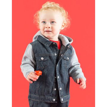 LW750 | Denim Jacket With Fleece Hood And Sleeves | Larkwood